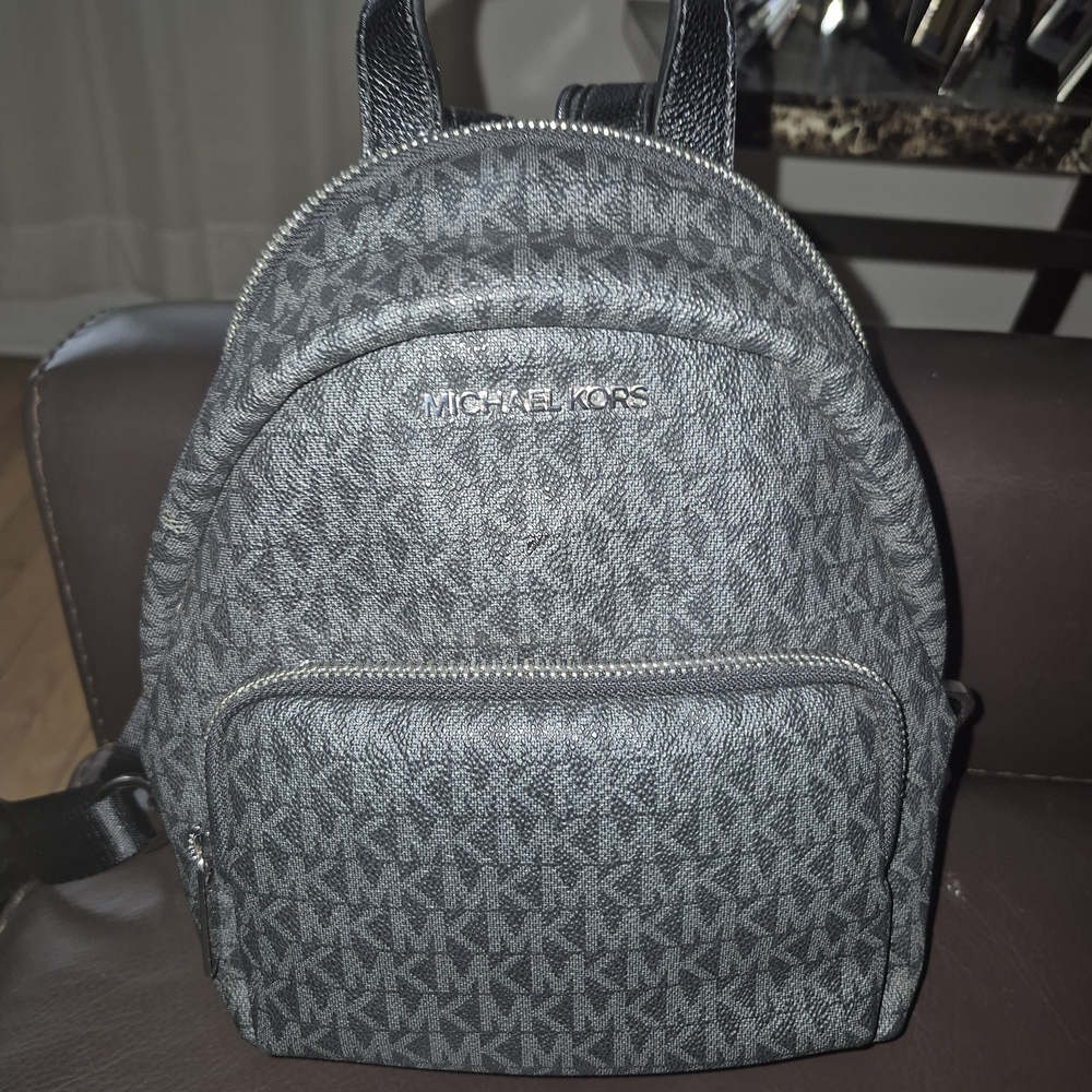 Michael Kors Monogram Mini Gray Backpack - image 1